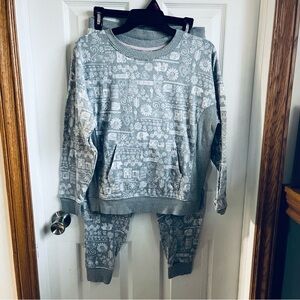 Cuddl Duds Kids Pajama Set - Blue and White Floral